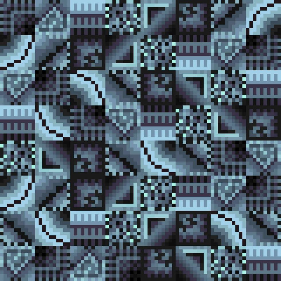 géométrique la grille Contexte moderne coloré abstrait multicolore texture sans couture modèle pixel art style vecteur