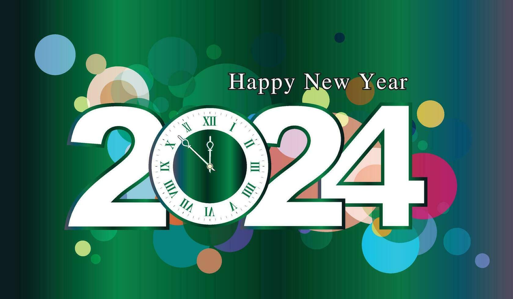 content Nouveau année 2024, Nouveau année salutation carte, Nouveau année brillant Contexte vecteur