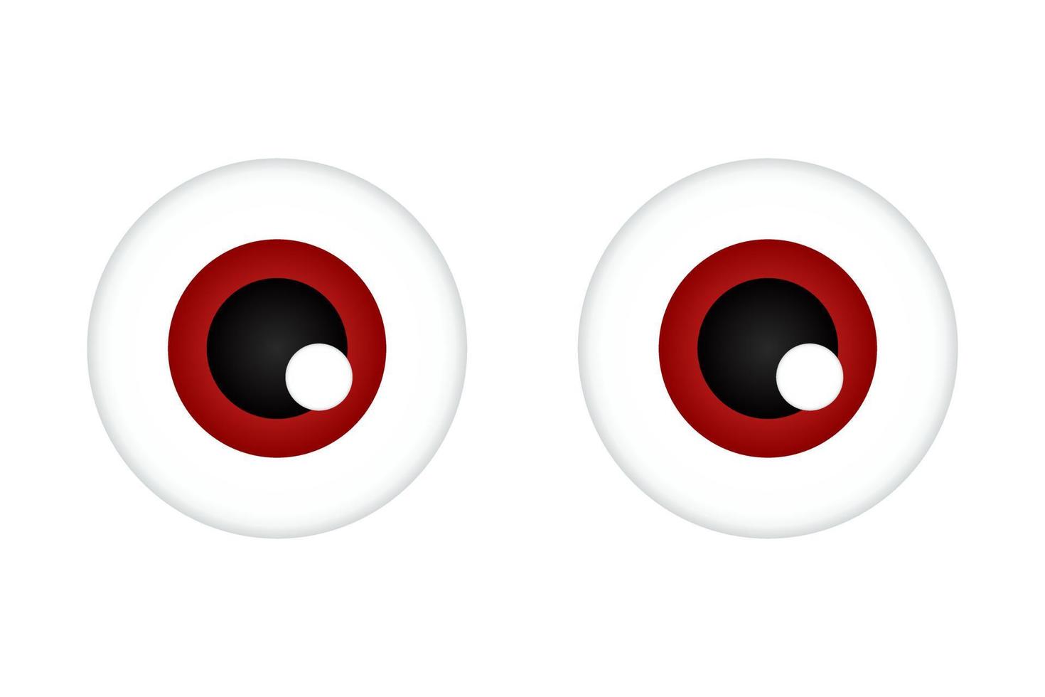 yeux de dessin animé humain drôle avec lumière réfléchie pour le web vecteur