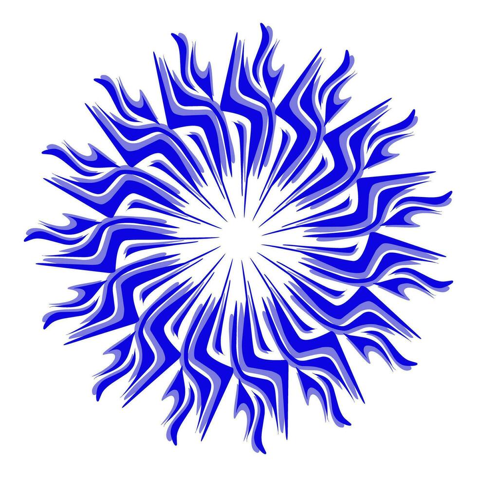 bleu tribal mandala icône avec ombre. parfait pour logos, Icônes, articles, tatouages, autocollants, affiches, bannières, vêtements, Chapeaux vecteur