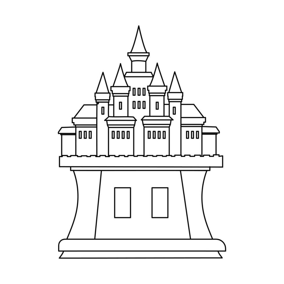 dessin animé Château vecteur Conte de fée médiéval la tour de fantaisie palais bâtiment dans Royaume royaume des fées