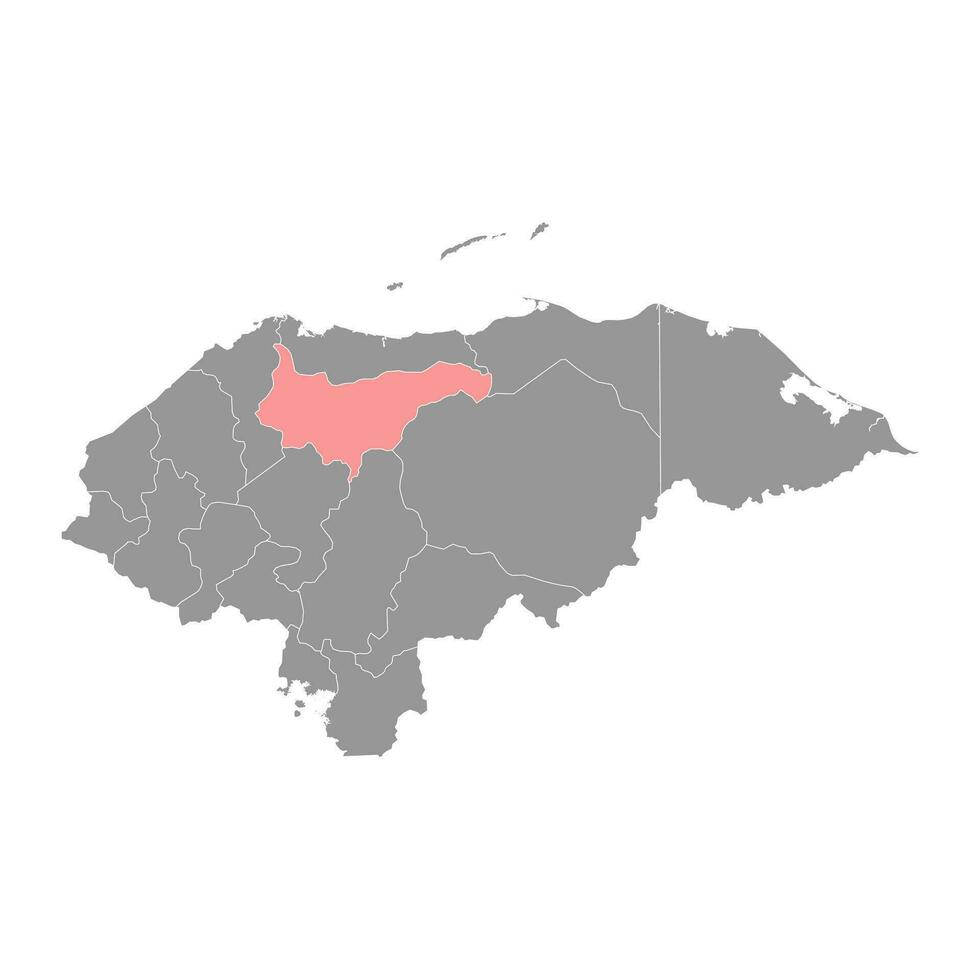 Yoro département carte, administratif division de Honduras. vecteur illustration.
