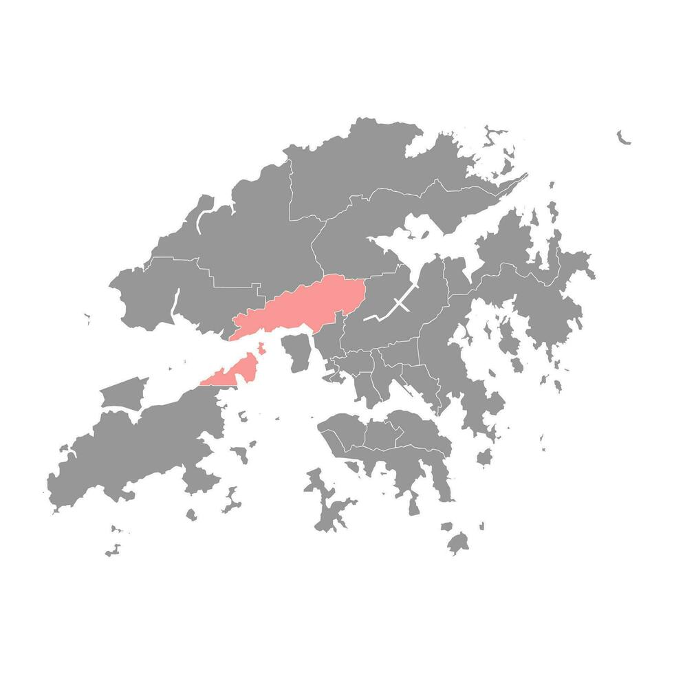 tsuen blême district carte, administratif division de Hong Kong. vecteur illustration.