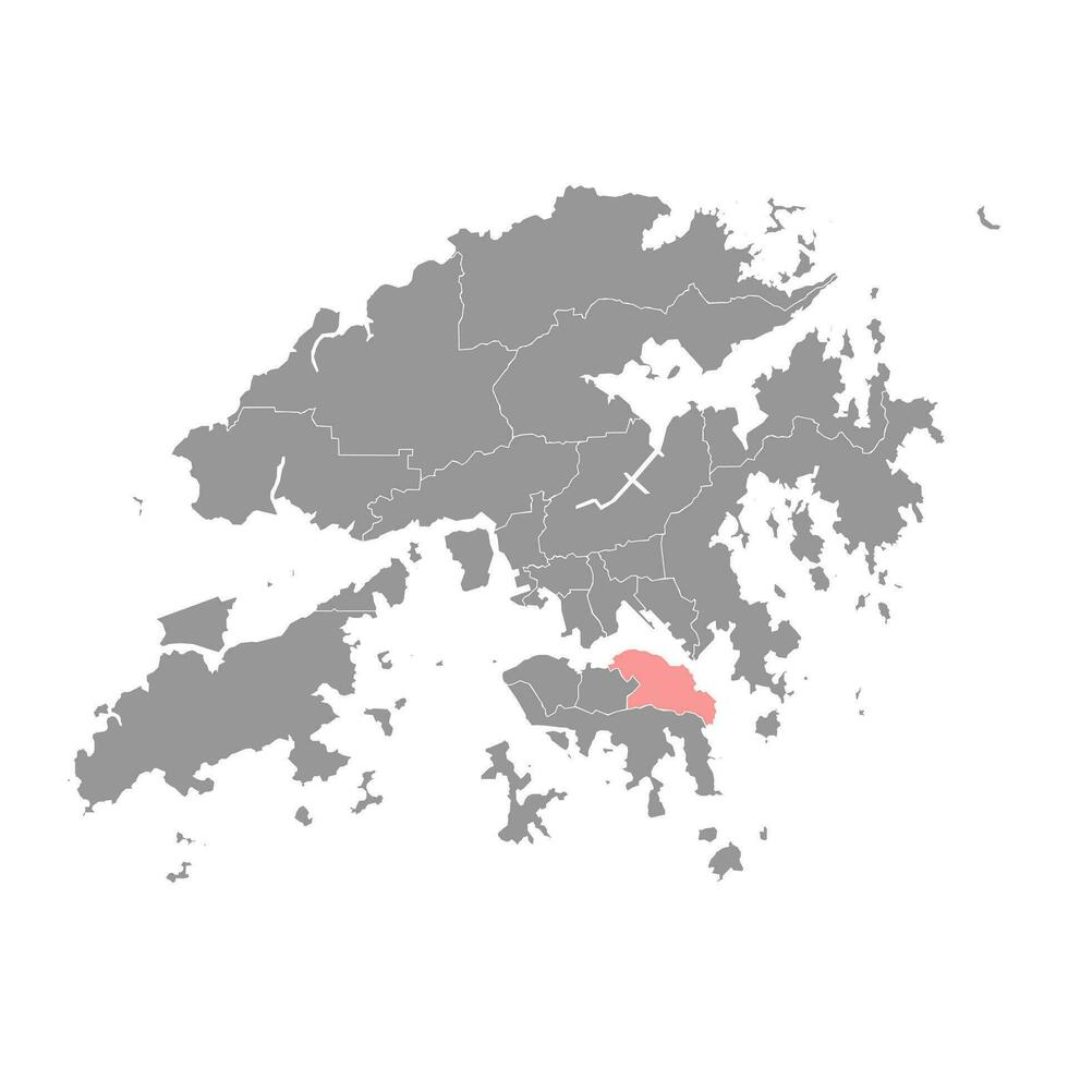 est district carte, administratif division de Hong Kong. vecteur illustration.