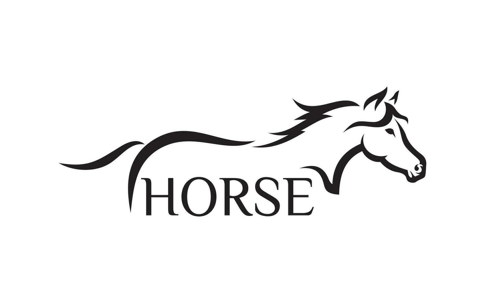 modèle de conception de logo de cheval vecteur