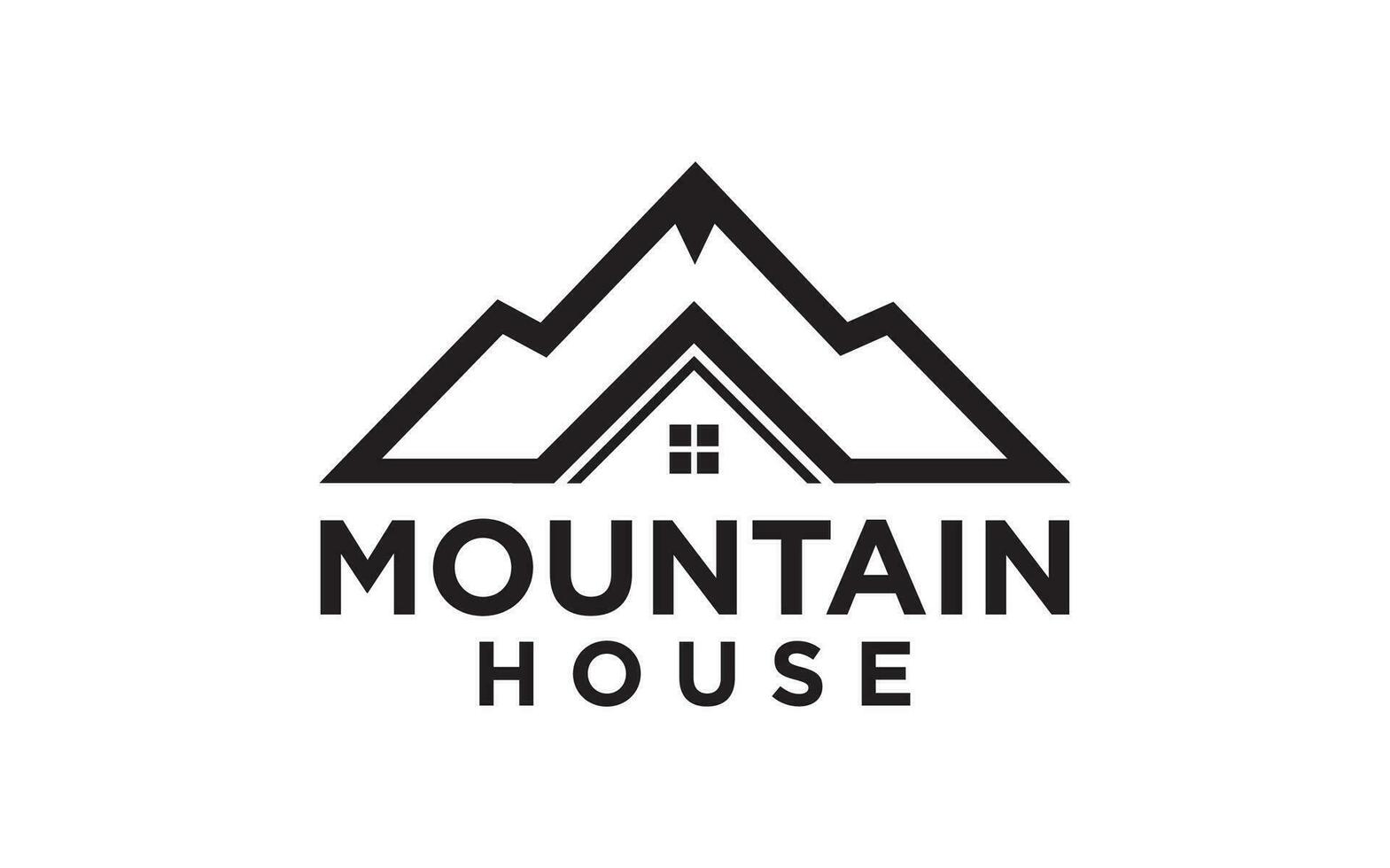 maison dans le Montagne réel biens logo modèle vecteur