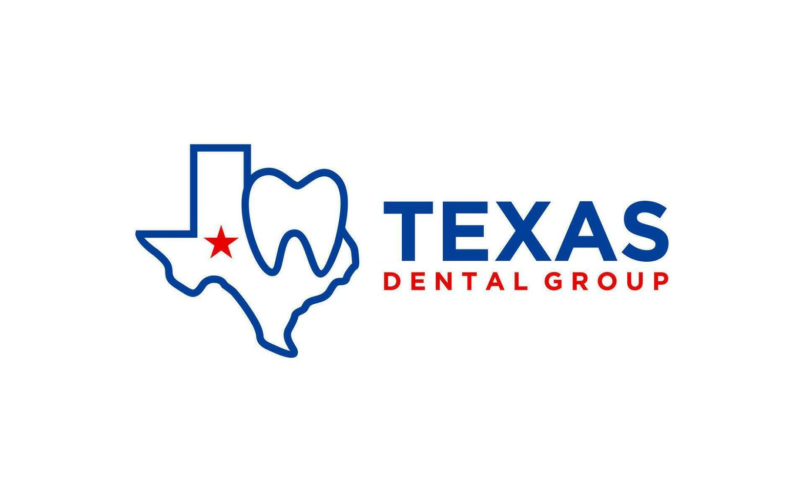 Texas dentaire se soucier logo conception vecteur