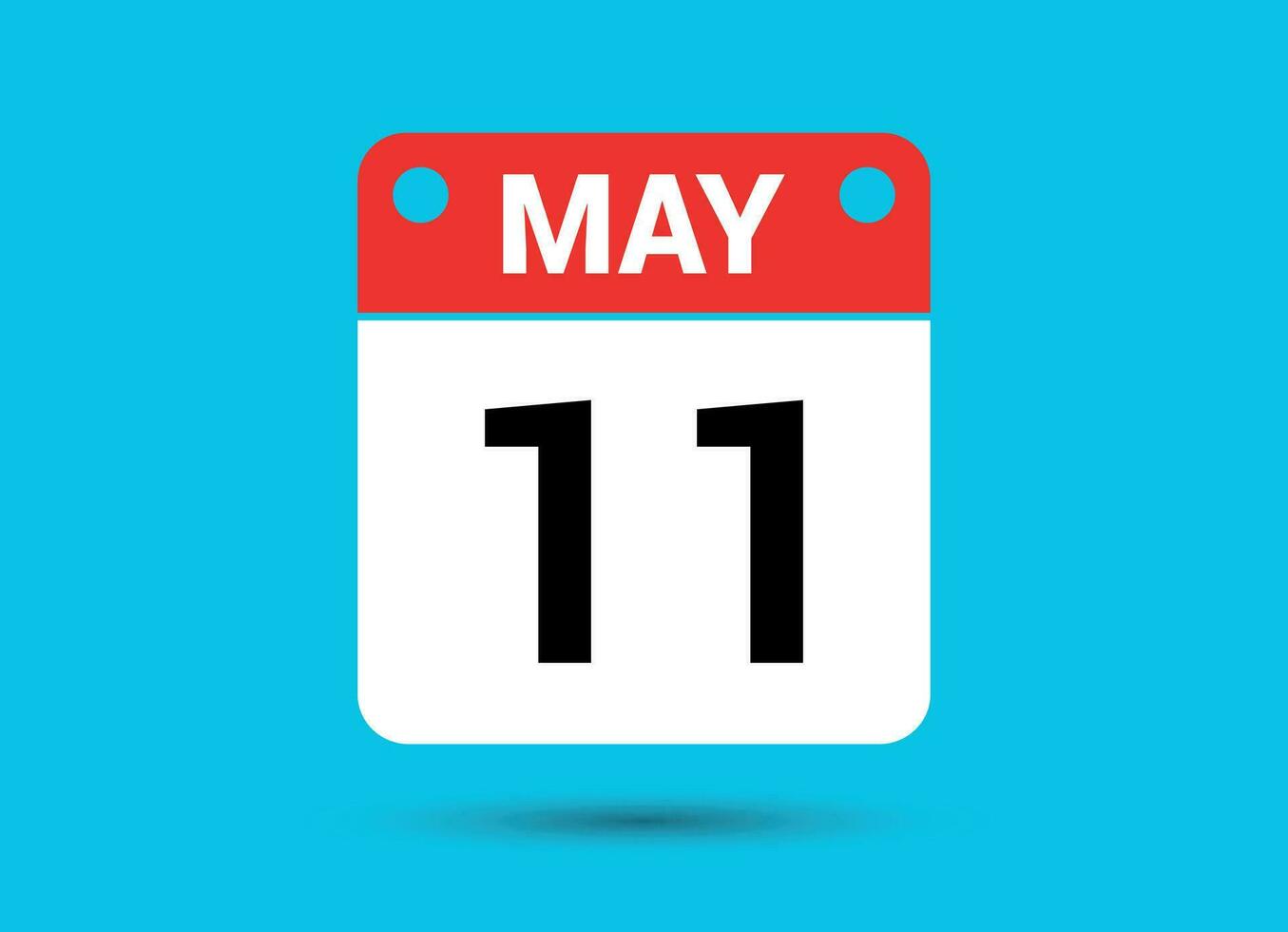 mai 11 calendrier Date plat icône journée 11 vecteur illustration