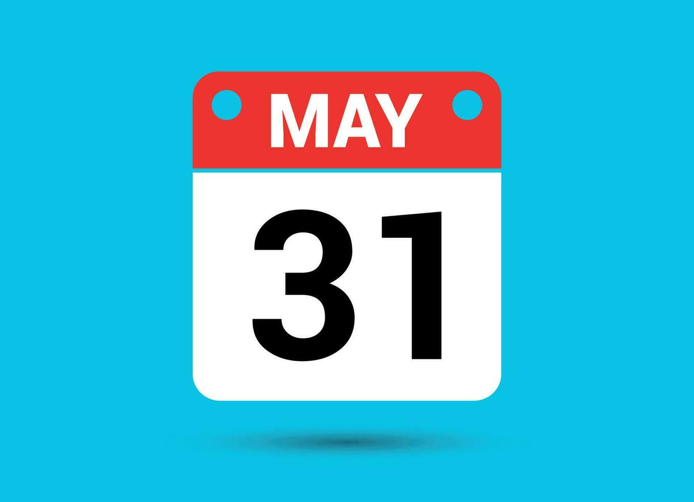 mai 31 calendrier Date plat icône journée 31 vecteur illustration