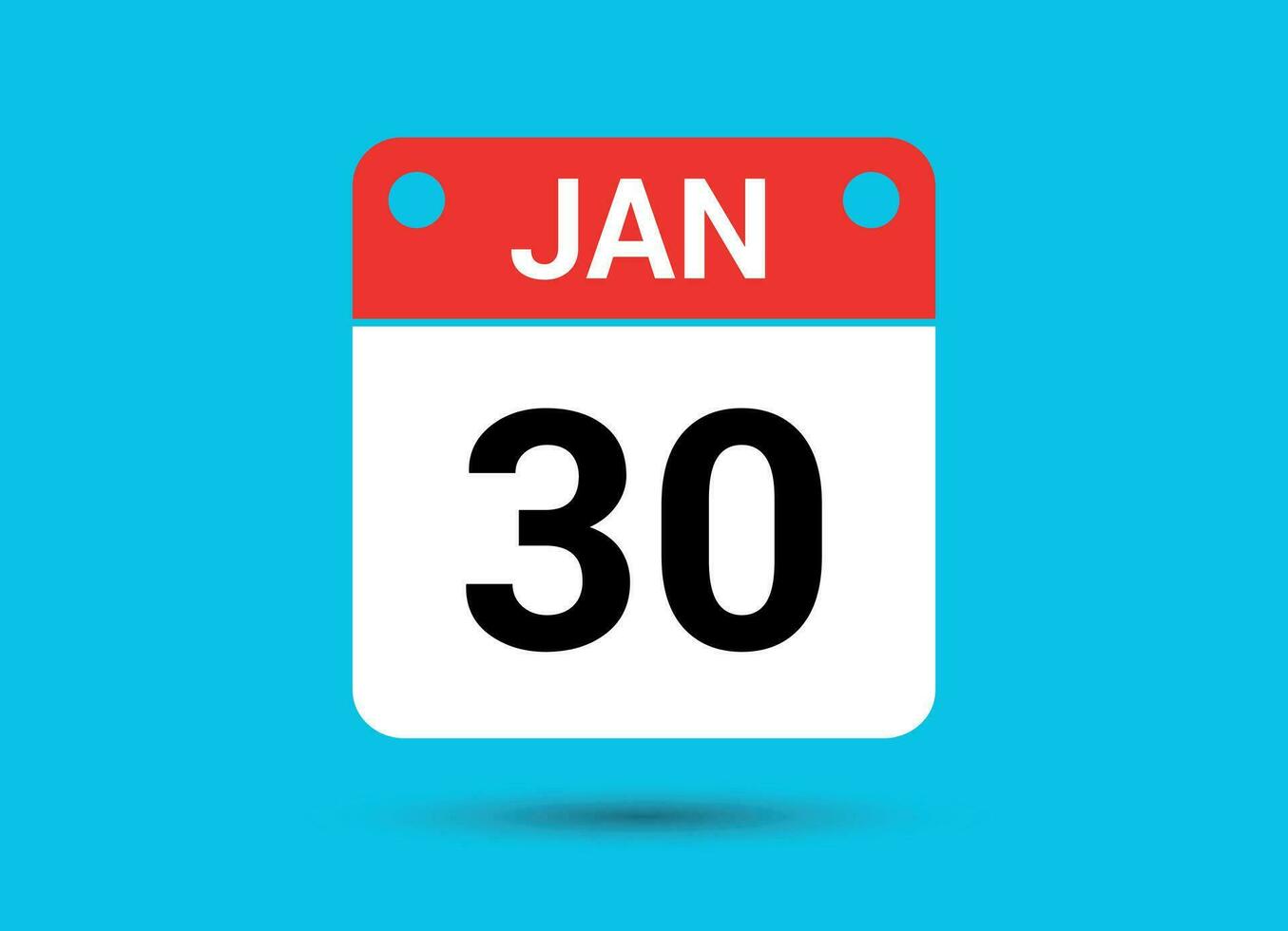 janvier 30 calendrier Date plat icône journée 30 vecteur illustration