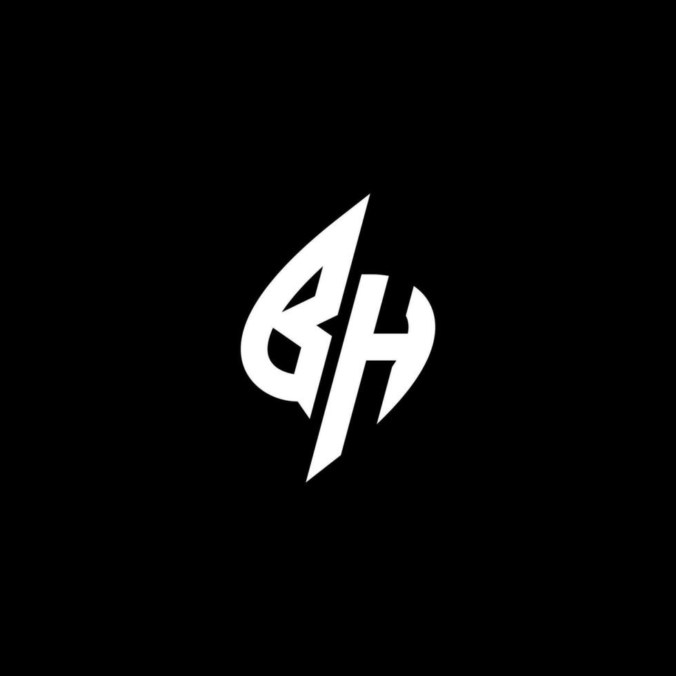 bh monogramme logo esport ou jeu initiale concept vecteur