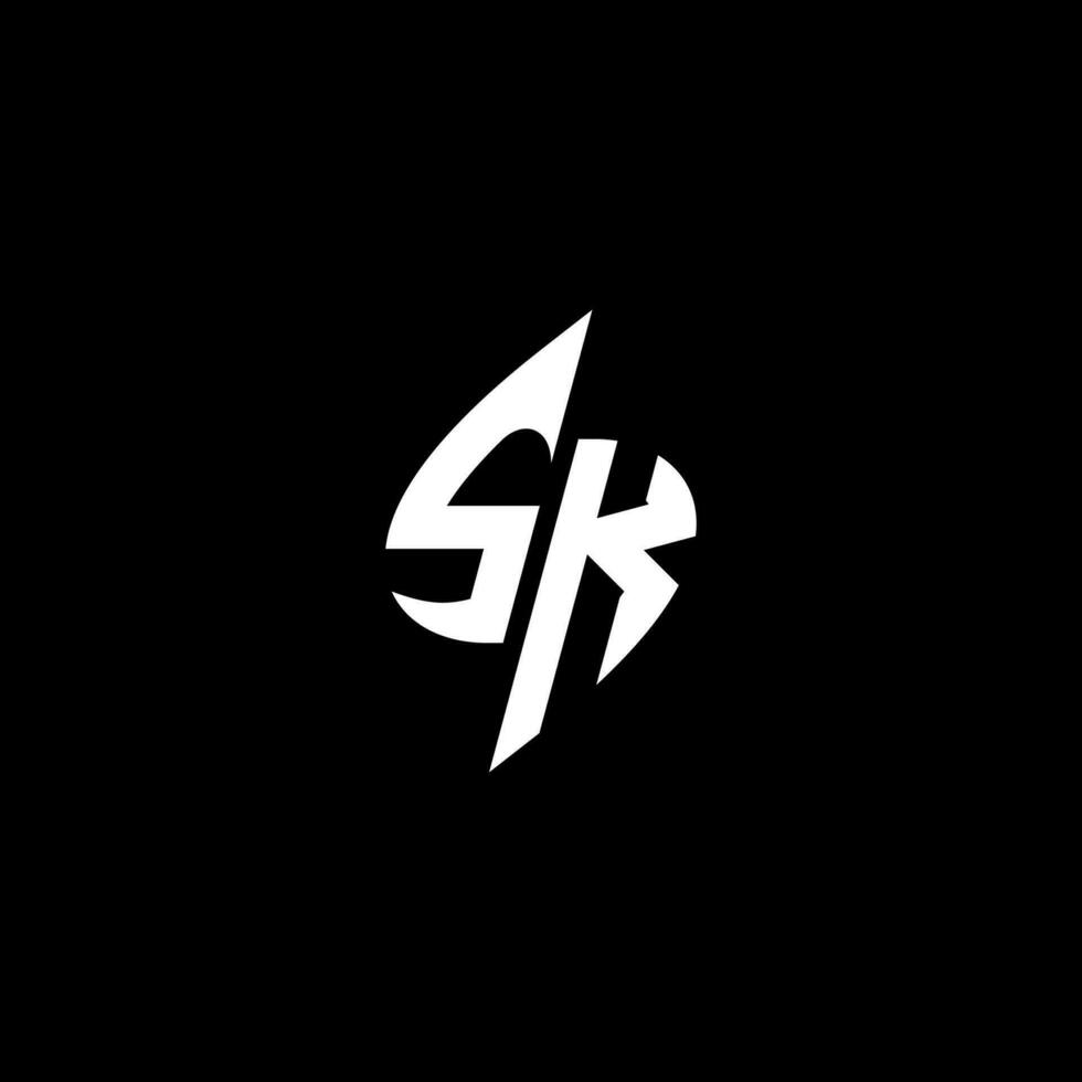 sk monogramme logo esport ou jeu initiale concept vecteur