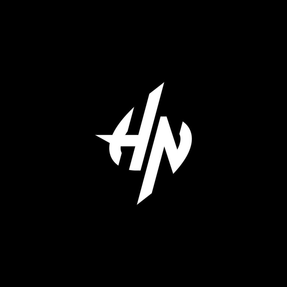 hn monogramme logo esport ou jeu initiale concept vecteur