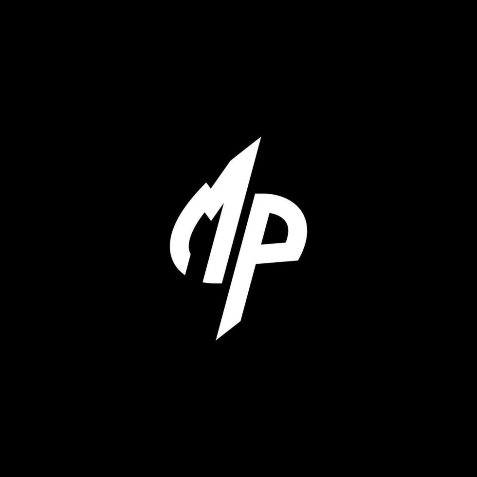 mp monogramme logo esport ou jeu initiale concept vecteur