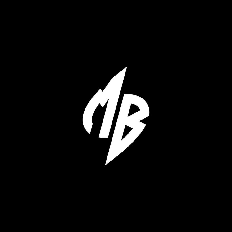 mb monogramme logo esport ou jeu initiale concept vecteur