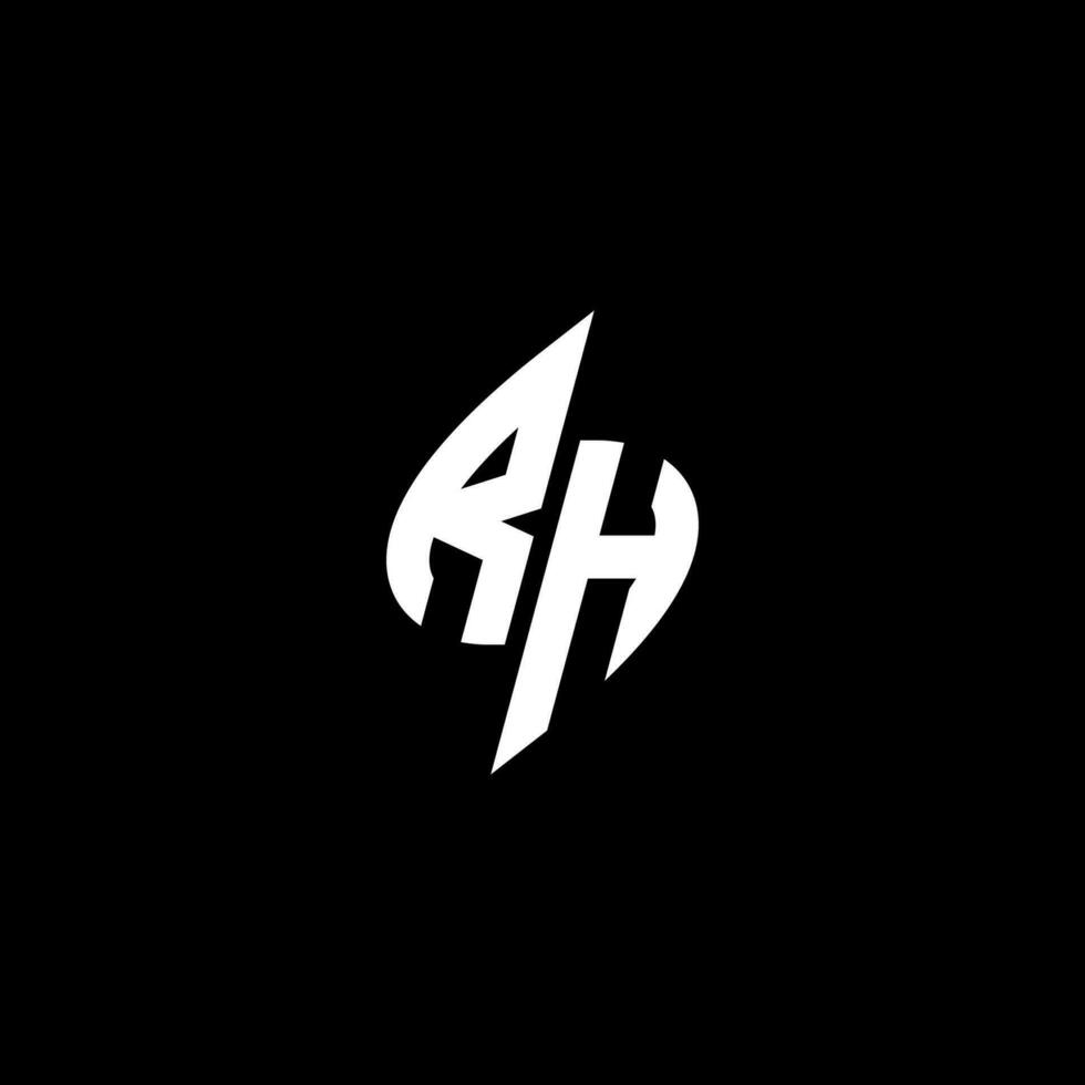 rh monogramme logo esport ou jeu initiale concept vecteur