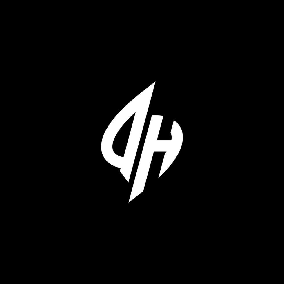 qh monogramme logo esport ou jeu initiale concept vecteur