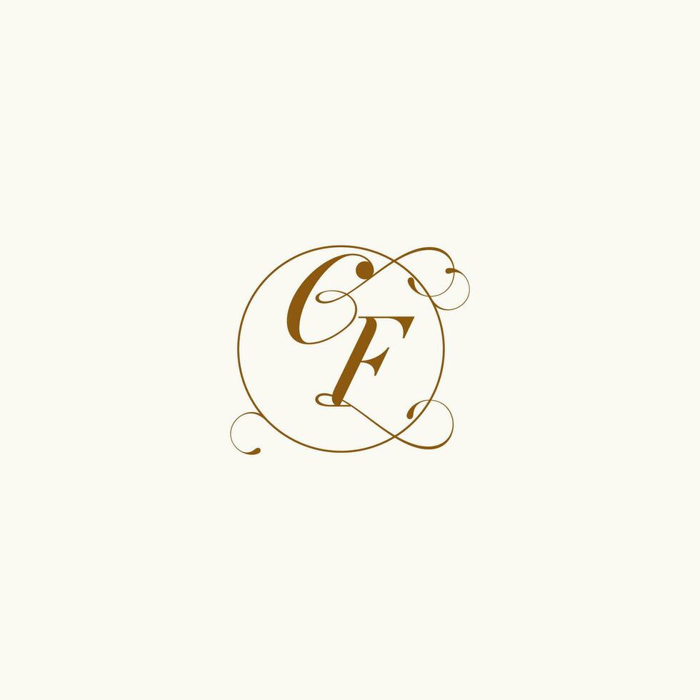 cf mariage monogramme initiale dans parfait détails vecteur