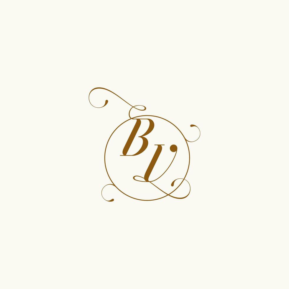 bv mariage monogramme initiale dans parfait détails vecteur