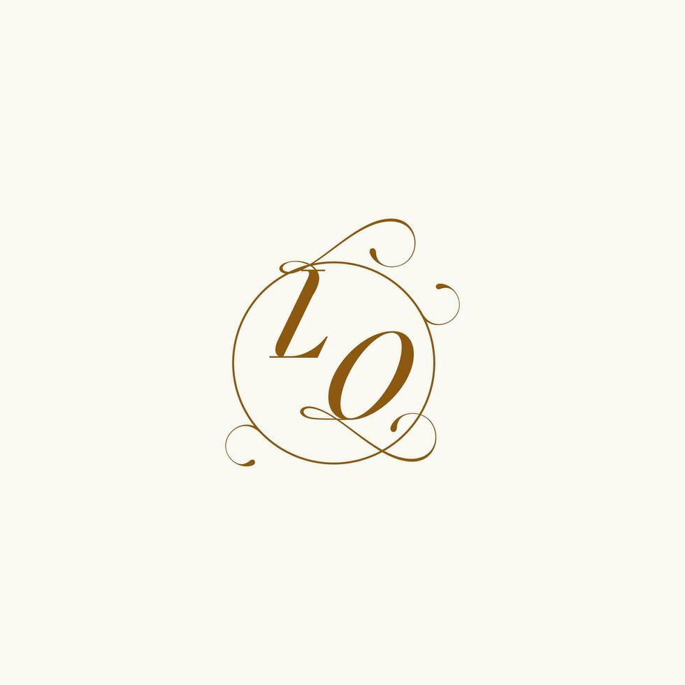 lo mariage monogramme initiale dans parfait détails vecteur