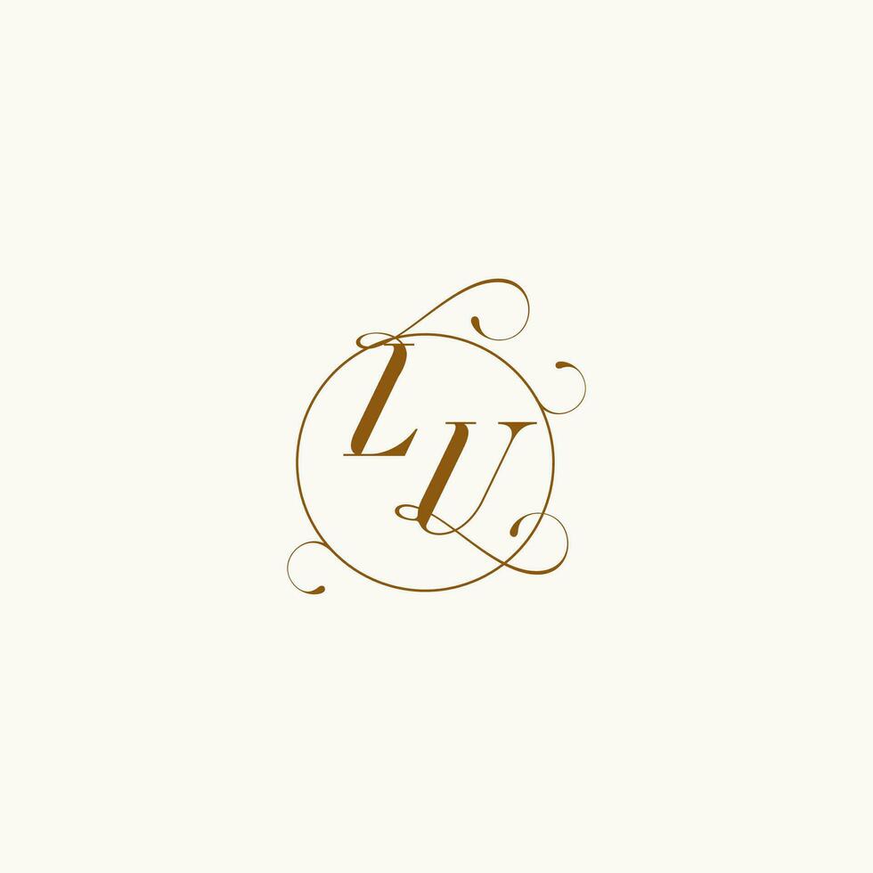 lu mariage monogramme initiale dans parfait détails vecteur