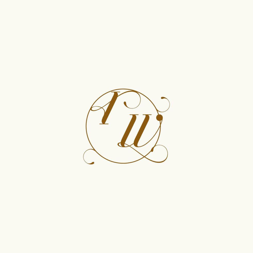 iw mariage monogramme initiale dans parfait détails vecteur