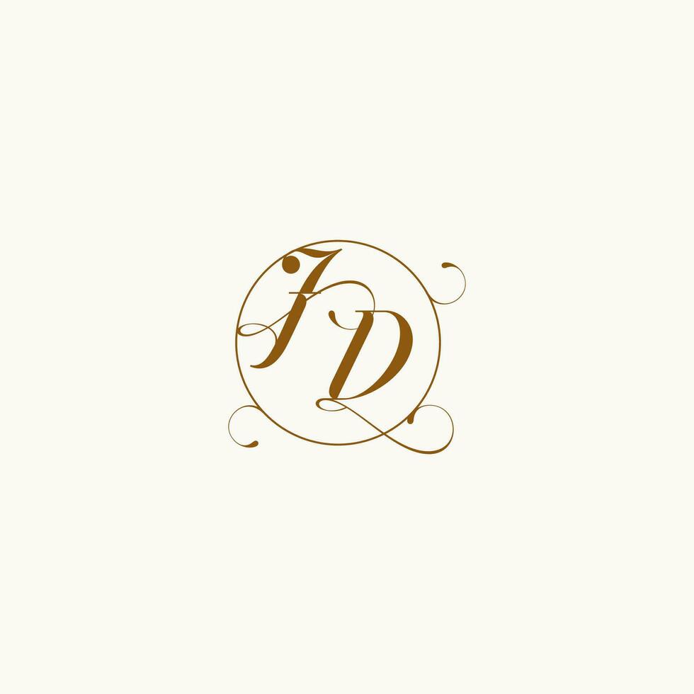 jd mariage monogramme initiale dans parfait détails vecteur