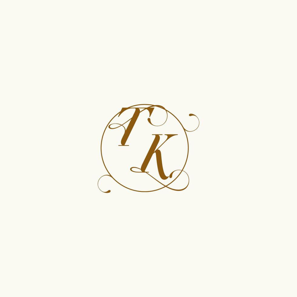 tk mariage monogramme initiale dans parfait détails vecteur