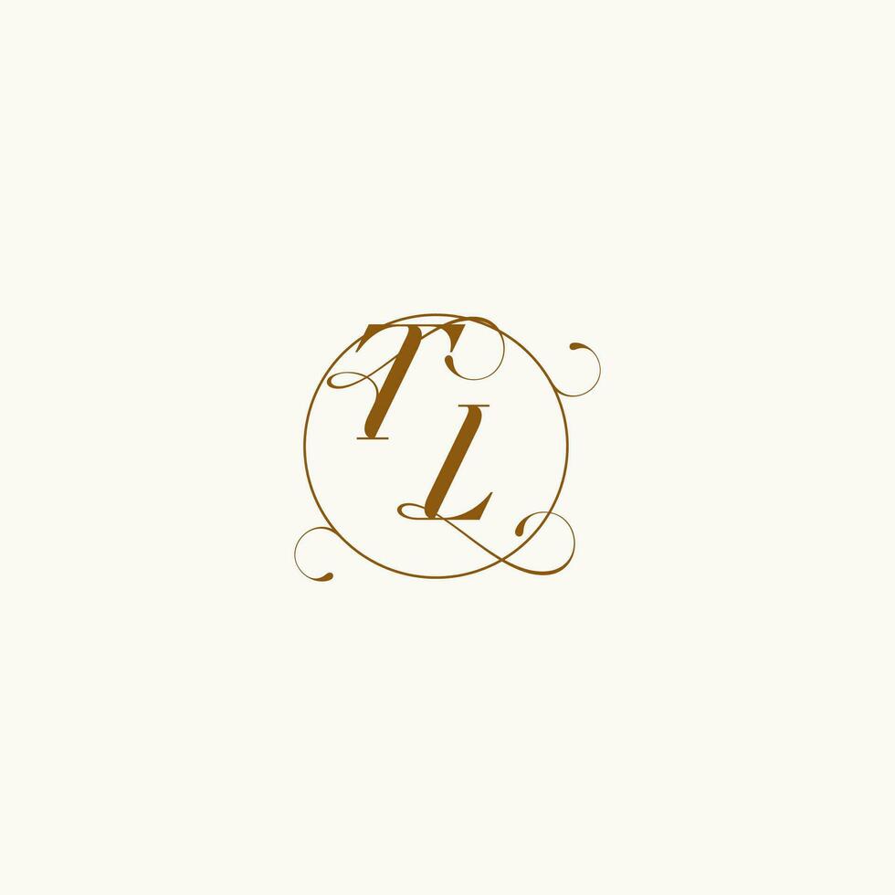 tl mariage monogramme initiale dans parfait détails vecteur