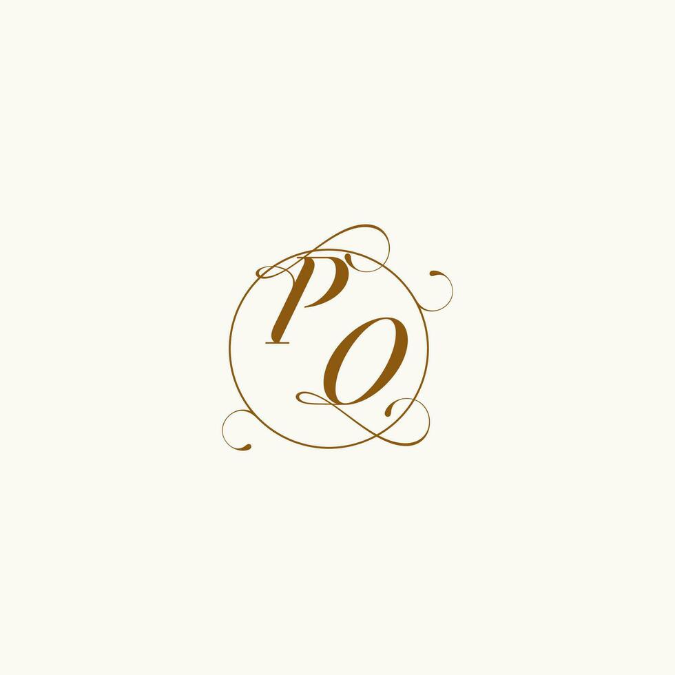 po mariage monogramme initiale dans parfait détails vecteur