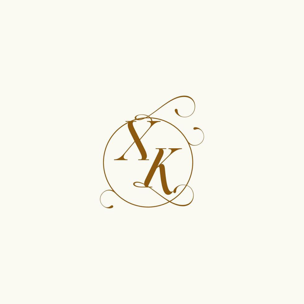 xk mariage monogramme initiale dans parfait détails vecteur