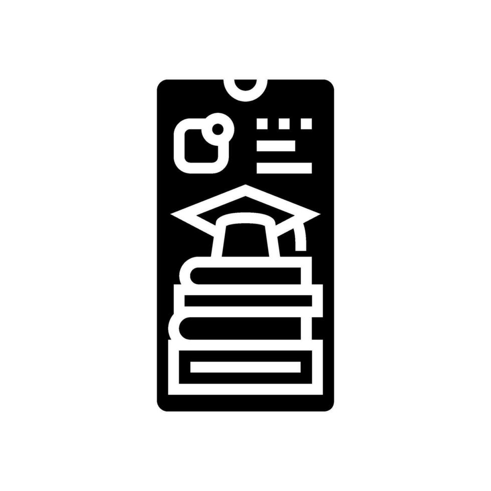 éducatif applications en ligne apprentissage Plate-forme glyphe icône vecteur illustration