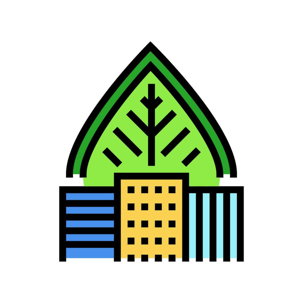 vert bâtiment vivant Couleur icône vecteur illustration
