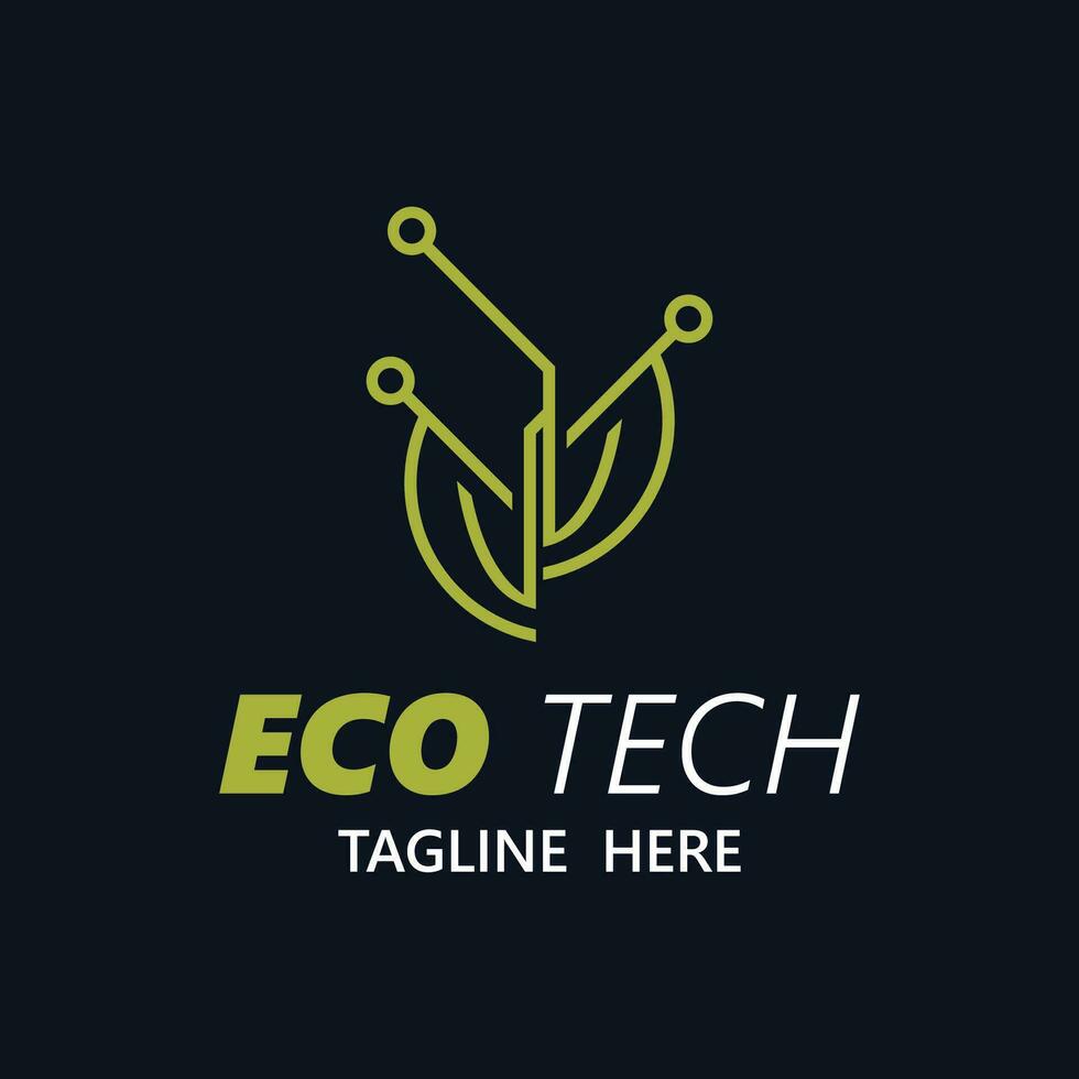 éco La technologie affaires vecteur conception moderne. la nature La technologie logo avec feuille et circuit technologie minimaliste vecteur illustration