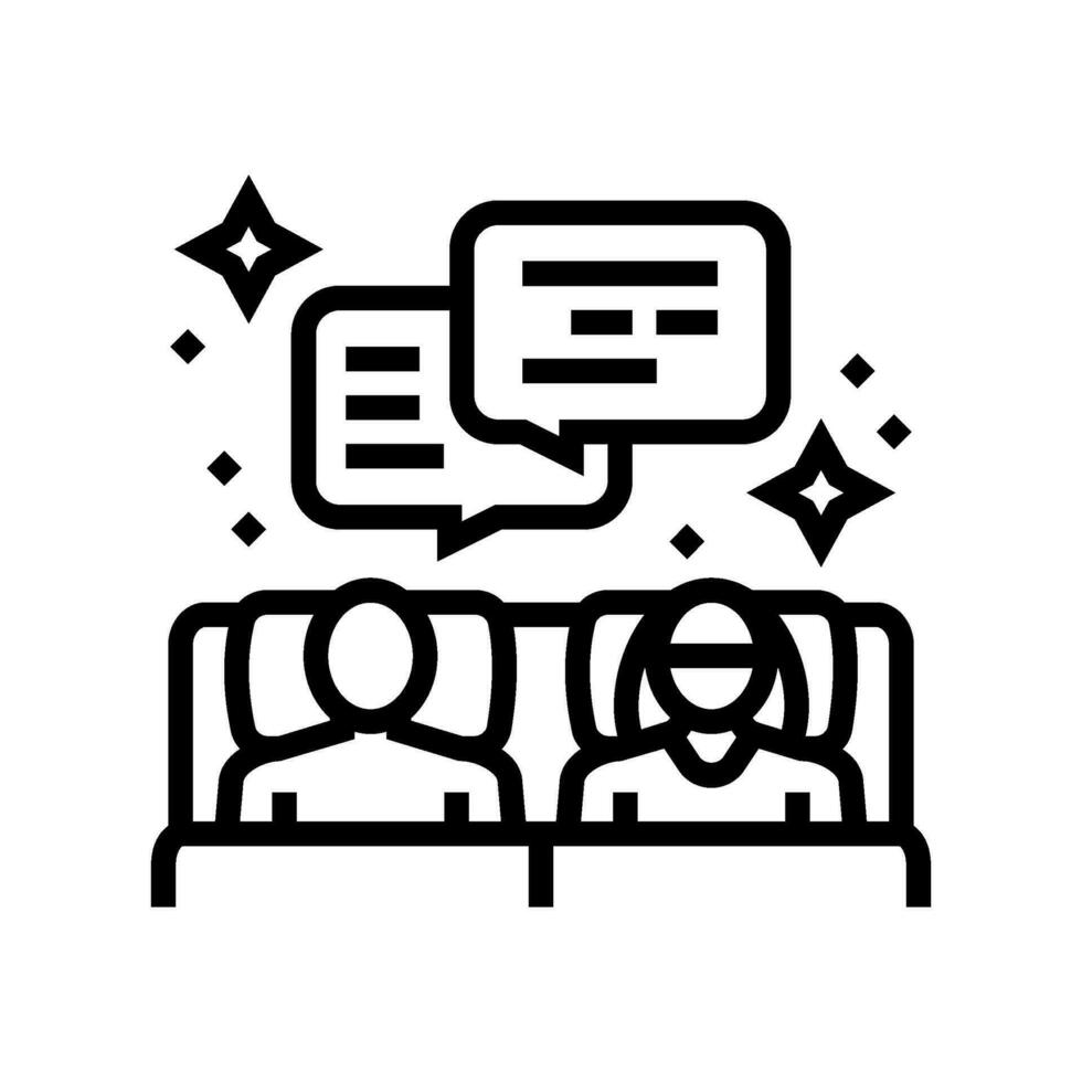 oreiller parler sommeil nuit ligne icône vecteur illustration