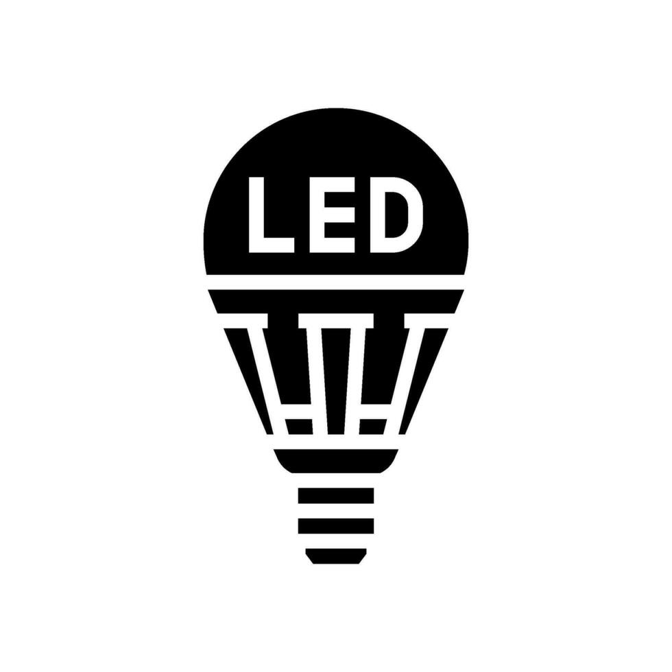 LED éclairage énergie glyphe icône vecteur illustration