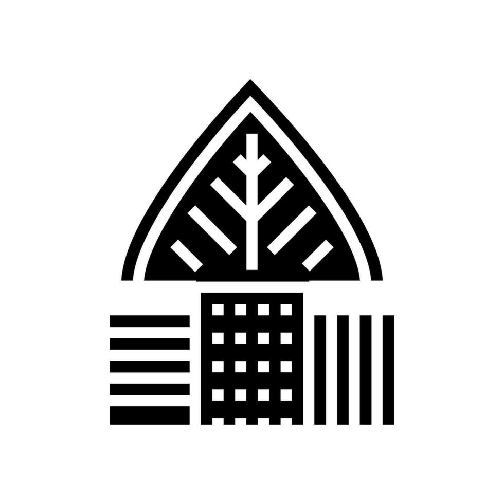 vert bâtiment vivant glyphe icône vecteur illustration