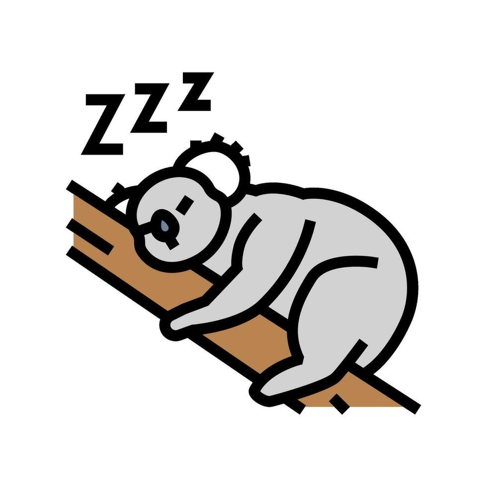 somnolent koala sommeil nuit Couleur icône vecteur illustration