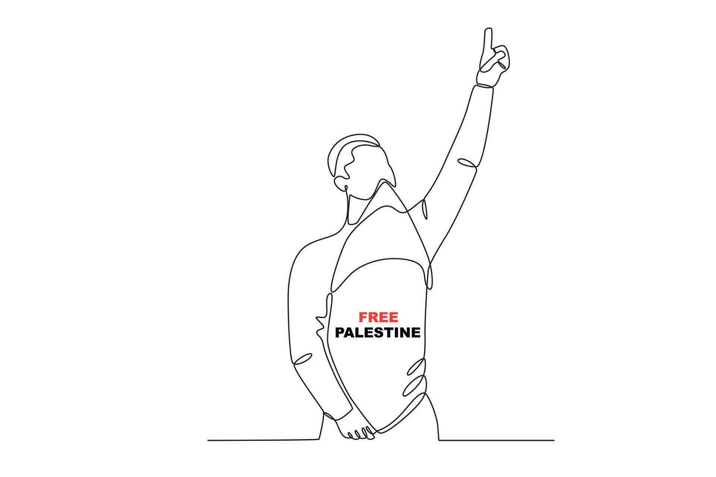 une homme soulève le sien mains dans la défense de Palestine vecteur