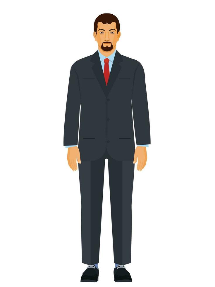 homme d'affaire de face personnage conception, pour animation, Jeux, médical illustrations, éducation illustration vecteur