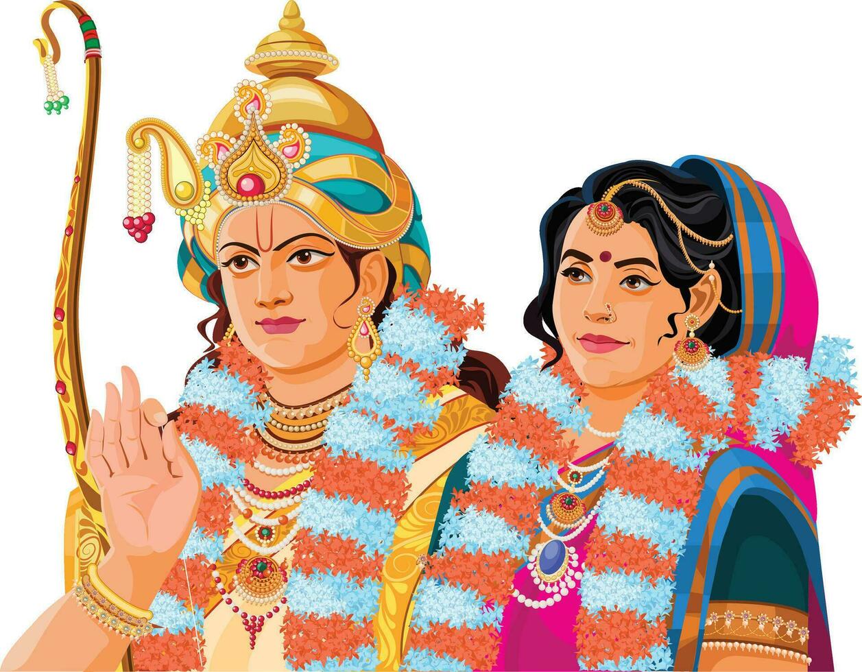 Seigneur sri rama et sita kalyanam la cérémonie vecteur
