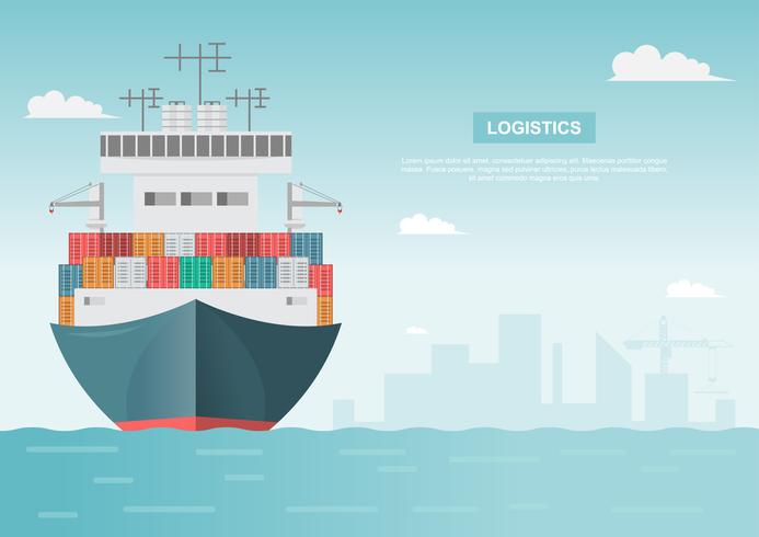 Logistique de transport maritime vecteur