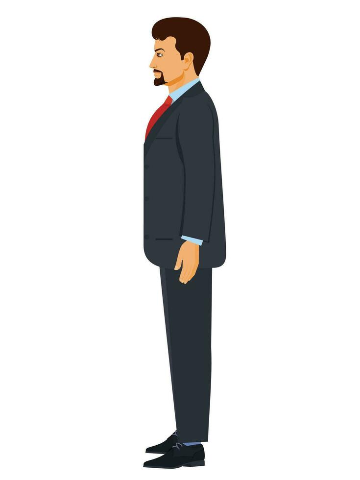 homme d'affaire côté personnage conception, pour animation, Jeux, médical illustrations, éducation illustration vecteur