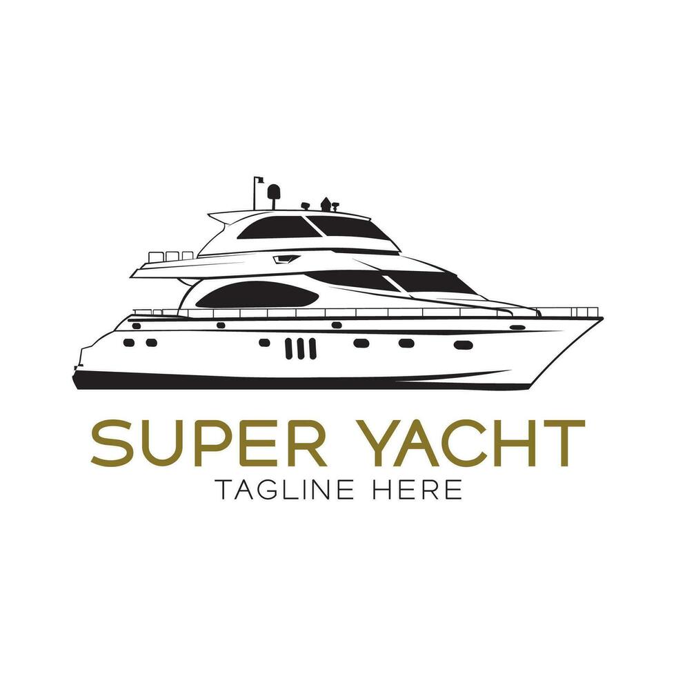 yacht bateau logo vecteur illustration, parfait pour club logo et de location entreprise logo