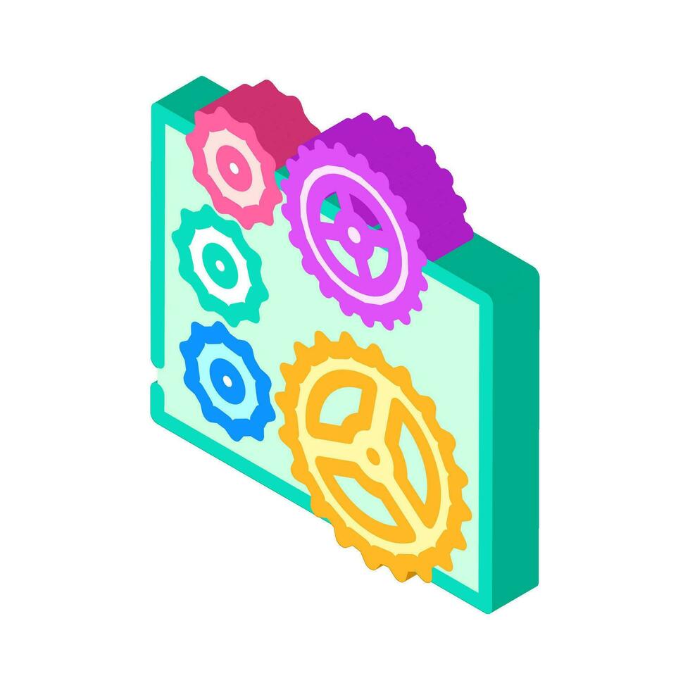 coloré engrenages agiter jouet isométrique icône vecteur illustration