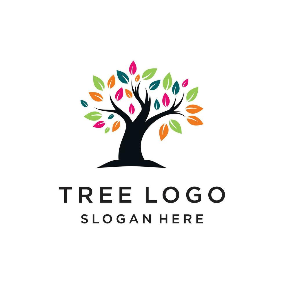 famille arbre logo vecteur avec moderne concept conception idée
