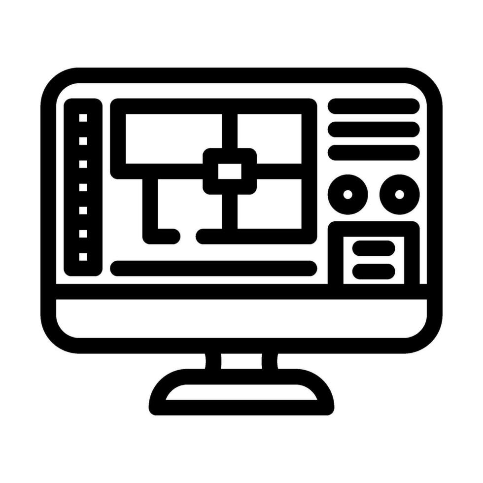 architectural des plans rédacteur ligne icône vecteur illustration