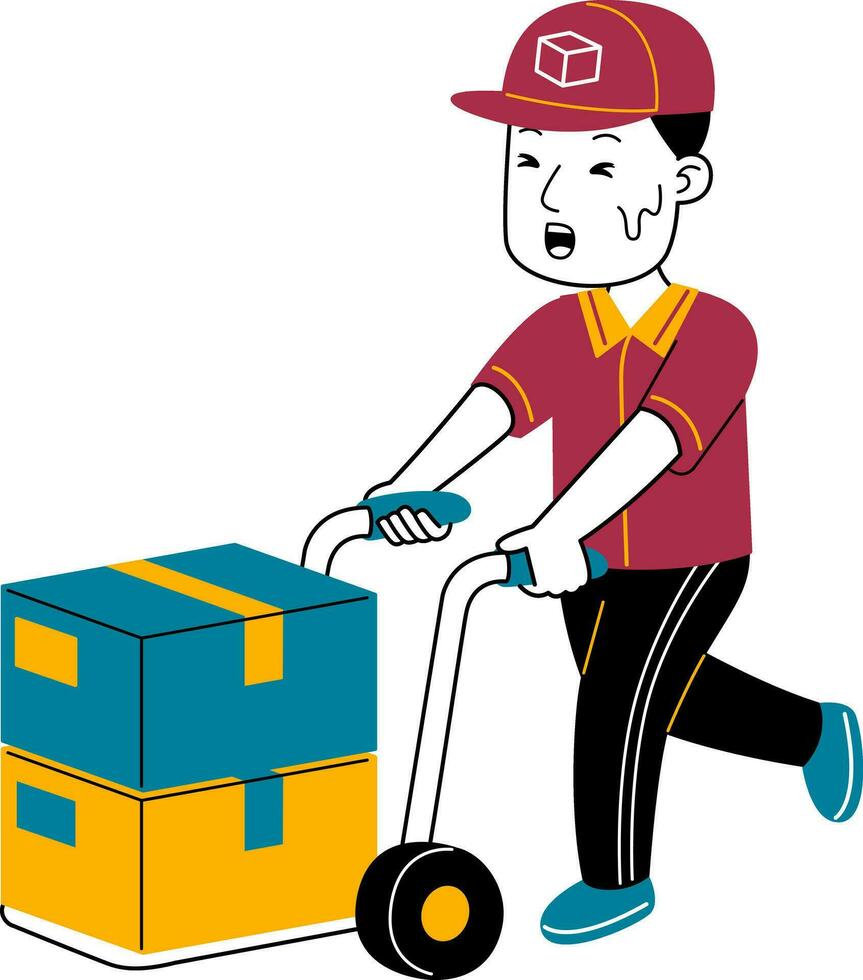 Jeune homme courrier vecteur illustration