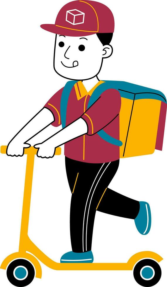 Jeune homme courrier vecteur illustration