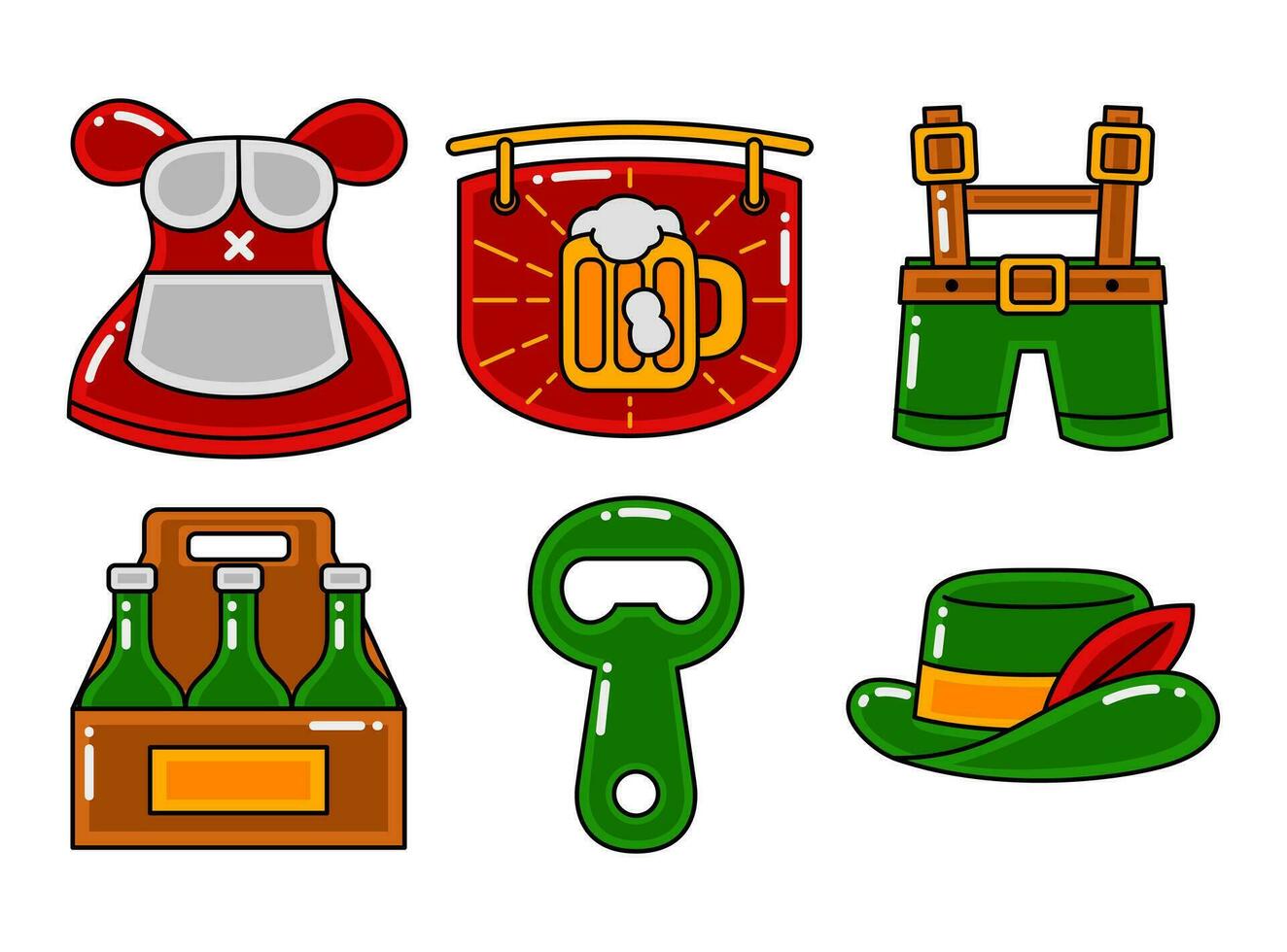 oktoberfest objets vecteur des illustrations ensemble